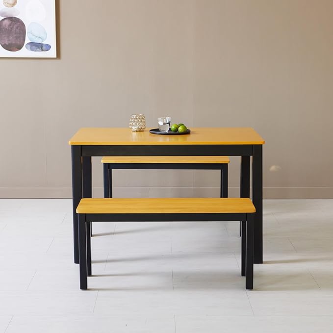 Carpentray 120Cm Long Wooden Black/Brown Bench