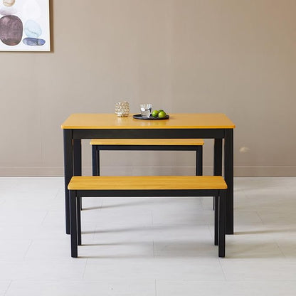 carpentray 120cm long wooden black/brown bench